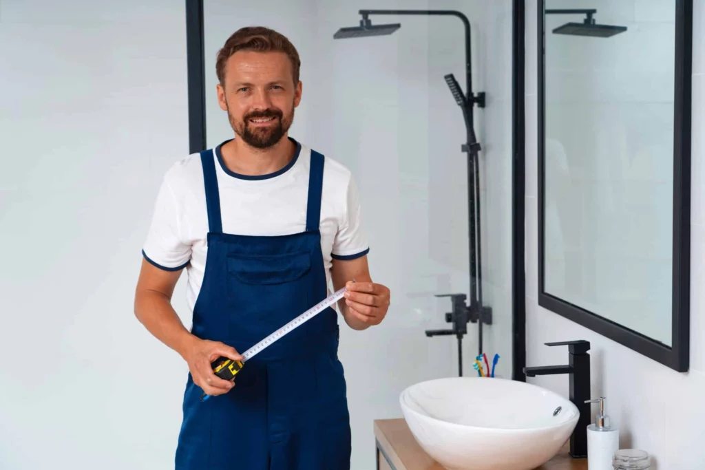 Plombier professionnel dans une salle de bain